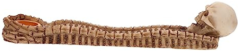 PRETYZOOM Khaki Skull Shaped Incense Holder Resin Aromatherapy Burner Indoor Decorative Censer for Halloween Relaxation Home Fragrance Accessory