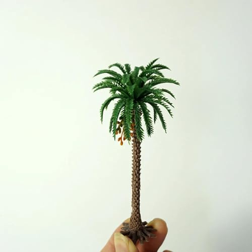 Plantas en miniatura, 10 unidades, modelo de árboles, palmeras, coco, palmera, parque, selva, paisaje, diorama, decoración, modelo de paisaje de 9 cm