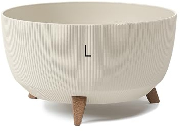 MELTOM Blumentopf Schale mit Füßen Einsatz Kräutertopf Übertopf Pflanzschale Eco Recycled (Baumwolle, L)