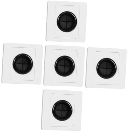 HAMPPLIES 5 piezas Placa Pasacables con Almohadilla de Goma para Gestión de Cables de Corriente Pared Cubierta Blanca con Orificio para Ocultar y Organizar Cables Tv y Escritorio