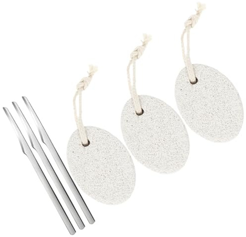 PAMINGONO Kit de Pedicura para Pies de Acero Inoxidable 3 Sets y 6 Piezas, Herramienta Portátil para Eliminar Callos y Cuidado Diario en Casa