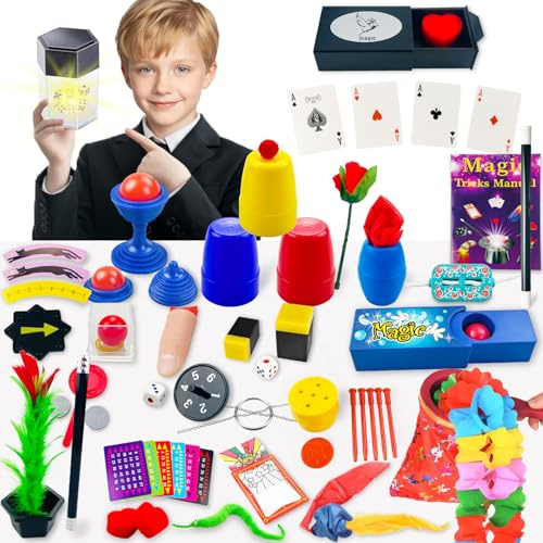 Mekkyes Giochi di Magia- 70+ Giochi Bambini con Bacchetta Magica & Istruzioni, promuove la motricità fine dei Bambini