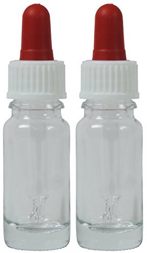 Viva-Haushaltswaren Gabriele Hesse e.K. 2 x Pipettenflasche 10 ml Apothekerflasche in Klarglas, inkl. Glaspipette made in Germany, und 2 Beschriftungsetiketten