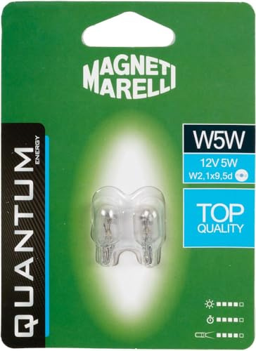 Quantum Energy Magneti Marelli W5W Paar Autolampen aus Glas 12V 5W Anschluss W2,1x9,5D