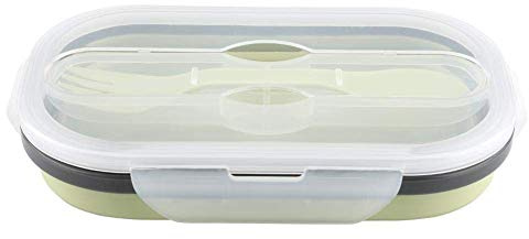 Aramox Faltbare Lunchbox Silikon Dicht, Klappbare Lunchbox, Faltbare Lunchbox Lebensmittelqualität Silikon Frischhaltedosen Aufbewahrungsboxen mit Rechteck Form für Küche