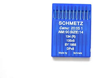 Schmetz Nähmaschinennadeln für industrielle Nähmaschinen CANU 20:05 1, 134R, SY 1955, DPx5 14/90