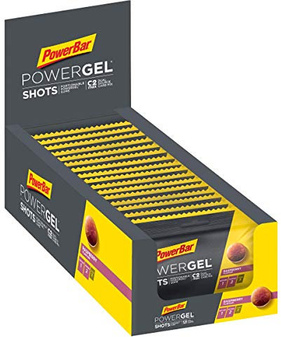 PowerBar PowerGel Shots Raspberry 16x60g - High Carb Energie Gummis + C2MAX + Natrium