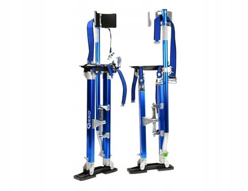 KG Arbeitsstelzen AMSTEIN 02116 BLAU für Maler Deckenbauer Aluminiumstelzen 61-101 cm Stelzen Aluminium Professionelle Einstellbare Handwerkerstelzen Trockenbau