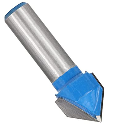 Metal Bit de enrutador de forma V de madera Bit Cortador de redondeo de la esquina Cortador de moldeamiento del extremo de carburo para la herramienta de carpintería del ejercicio de grabado