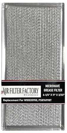 Air Filter Factory Replacement For W10535950, PS8769987 Aluminum Mesh Grease Microwave Oven Filter