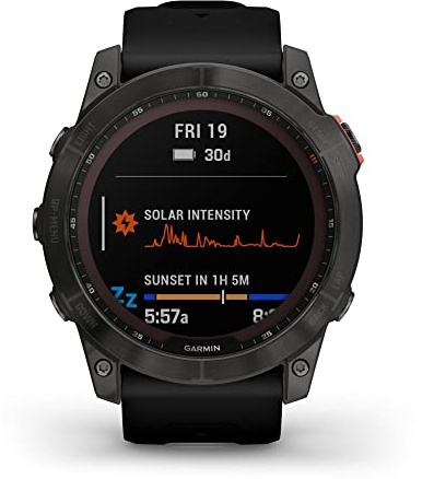 Garmin Fenix 7X Solar Montre Intelligente d'aventure de Grande Taille, avec capacités de Charge Solaire, Montre d'extérieur Robuste avec GPS, écran Tactile, fonctionnalités de santé et de Bien-être,