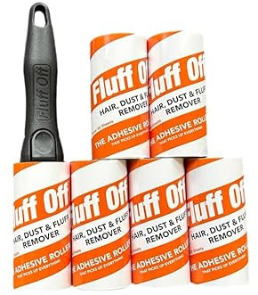 Fluff Off Lint Roller 360 Sheets With Protective Cover, 1 handle & 6 Refills. Extra Sticky Lint Roller Set for Clothes, Pet hair, Cat Hair, Dog Hair, Car seats etc.
