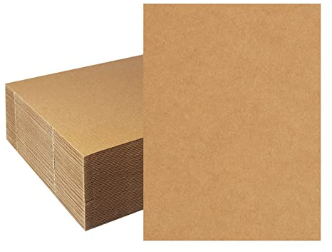 zmybcpack 50 Pack Corrugated Cardboard Sheets 9x12 inch, Corrugated Cardboard Filler Insert Sheet Pads for Packing, Mailing, Crafts