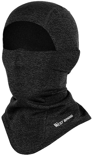 West Biking balaclava motorcykel, vinter ansiktsmask skidmask vindtät andas varm cykel stormmask män kvinnor, termisk fleece balaclava motorcykel balaclava mask ansiktshuva, Svart * 1, one size
