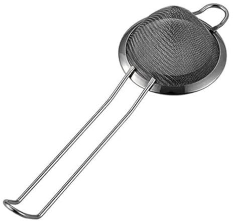 Passoire Chinois Fine Conique Acier Inoxydable Mailles Fines Bar Restaurant Cuisine Saupoudrage Cacao Filtration Pulpe Pépins Tamis Cocktails Ø7.5cm (Noir)