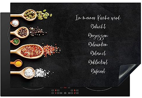 KitchenYeah© Herdabdeckplatte Einteilig Ceranfeld Abdeckplatte Küche Deko | 80x52 cm - Ceranfeldabdeckung Herdabdeckung Induktionsmatte Zitate & Sprüche - In meiner Küche..
