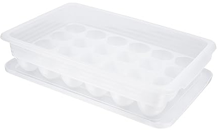 Bandeja para Huevos de 24 Compartimentos en Pp Blanco | Uso Doméstico y Frigorífico, Gran Capacidad, Diseño Práctico para Organizar Piezas sin Aplastarlas