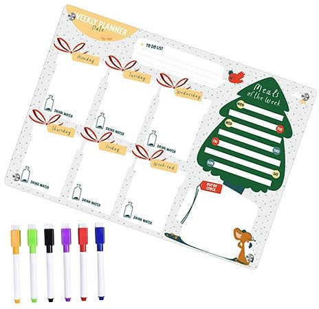 WOFASHPURET 1satz Magnetische Woche-planer-tafel Abwischbare Notiztafel Für Kühlschrank Transparente Schreibtafel Mit Markern Für Familienorganisation Und Erinnerungen