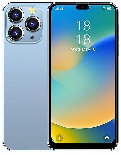 JtQtJ Smartphone 3G, Android 9.0 OS con display HD da 6,3, Dual SIM, Dual Cameras, 16 GB ROM (espandibile fino a 128 GB), WiFi, GPS, Bluetooth, Face ID Cheap Mobile Phones (Blue)