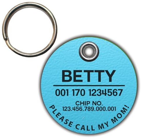 DOG TAG/HUNDEMARKE - aus Biothane - türkis - v1 - rund - Ø 3,4 cm