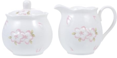 VINTORKY Pot à Lait Et Sucrier Céramique Avec Couvercle De Rangement De Cuisine Pour Café Et Thé