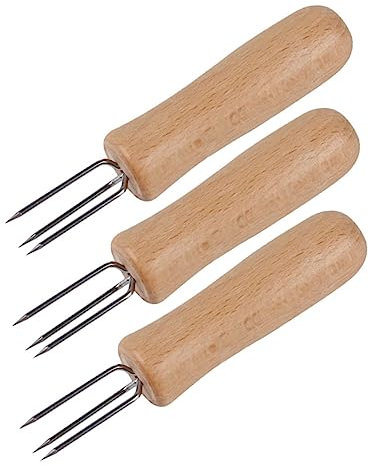 BESPORTBLE 9 Stk Maisgabel Mais Aus Edelstahl Grill Aus Metall Kuchengabeln Spieße Für Vorspeisen Maiskolbenhalter Schokoladen-marshmallow Maiskolbengabel Holzgriff Moxa Verlängerung