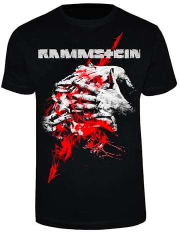 Rammstein T-Shirt Angst schwarz, Offizielles Band Merchandise Fan Shirt mit Brust- und Rückendruck