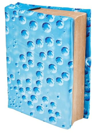 NICENEEDED Couvertures de Livres Extensibles Bleues, Pochette de Protection de Livre Extensible, Couverture de Livre à Couverture Rigide en Tissu Élastique Lavable