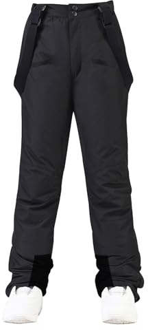 HOUZONIY Skihose für Damen, Thermo Snowboardhose, Outdoorhose für Damen, Verstellbarer Bund, mit abnehmbaren Hosenträgern, Skibekleidung