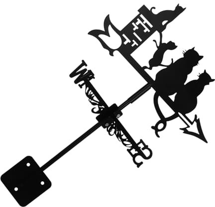 Levemolo Metal Cats Windvane Vintage Wetterfahne Für Garten Und Dekorativer Windrichtungsanzeiger Aus Robustem Metall Für Außenbereiche Und Katzenliebhaber