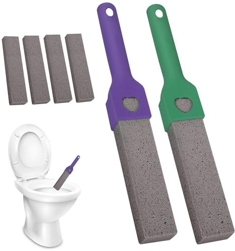 6 Stück Bimsstein Toilettenreiniger, WC Bimsstein Reinigungsstein mit 2 Griff Pumice Stone Toilet Cleaner Urinsteinentferner für die Reinigung der Bad Waschbecken Toilette im Haushalt