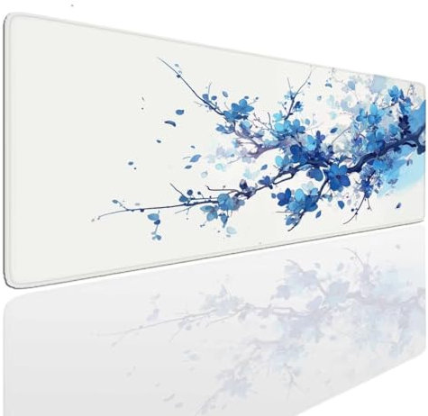 Tapis de Souris Bleu 900x600x4mm Grand Tapis de Souris XXL Gamer Gaming, sous Main Bureau à Bords Cousus, Tapis de Bureau Gaming Antidérapante, Protection de Bureau sous-Mains Accessoire Deco S-92