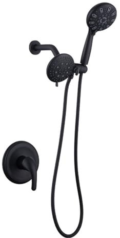 Concealed Shower Mixer Taps Wall Mounted 5 Mode Hand Shower Single Handle Bathroom Shower Sets Black