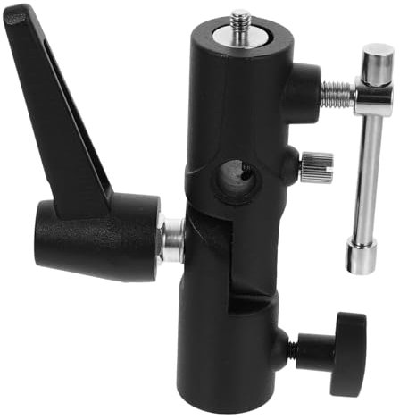 GAROZATION Metall-blitzlampenhalter Blitzstativhalterung Lichtstativadapter Blitzlichtthalterung Schirmklemme Schirmhalterung Blitzhalterung Fotozubehör Kamerahalterung Aluminiumlegierung H-f