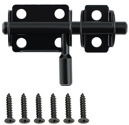 Mooche Türriegel SUS304 Edelstahl Riegelschloss Schlossriegel Schwarz 78MM | Schlossriegel Türriegel Außen Riegel Tür für Gartentor, Tor, Fenster, Zaun,78X25X15MM,Torriegel Bolzenriegel Verriegelung