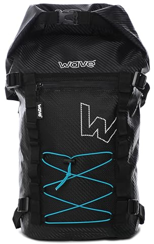WAVE Roll Top PVC-Paddleboard-Deck-Tasche, wasserdichte und langlebige SUP-Deck-Aufbewahrungstasche für einfachen Zugriff auf wichtige Dinge, Schwarz, 20 l