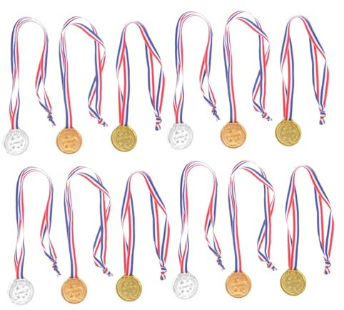 Toyvian 12stücke Kunststoff-medaillen Für Junge Mädchen Fußball Medaille Trophäen Für Sporttage Und Partys Als Kostümzubehör Und Dekoration