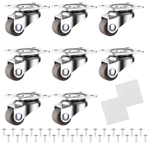 8 Stück Kleine Möbelrollen Lenkrollen,Cosswe Lenkrollen 360 klein mini,Rollen für Möbel, Universalrad Universal Rollenmit Schrauben,Rollen für Möbel klein