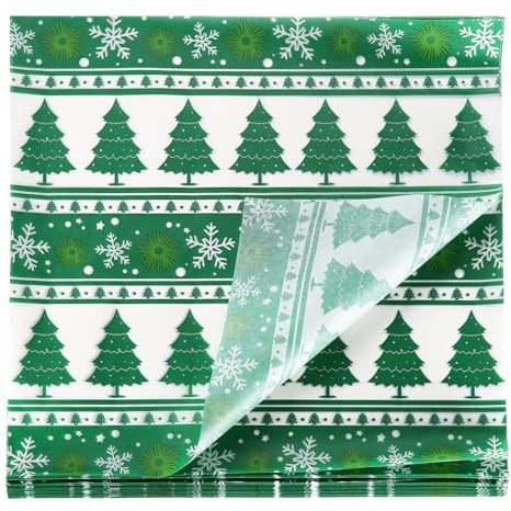QUARKZMAN 200 Stück Wachspapierblätter 7,09 x 7,09 Weihnachtsbaum Ölabsorbierendes Trockenlebensmittel Verpackungspapier für Einlagen Picknickkorb Brot Hamburger Wrap Küche, Grün