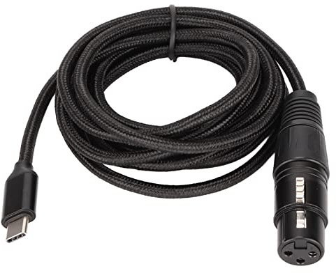 XUMIUZIY Câble USB C vers XLR Femelle, Adaptateur de Câble de Microphone USB Type C vers XLR Femelle pour Enregistrement Audio, Téléphone, Tablette, Ordinateur Portable, Plug and Play (3