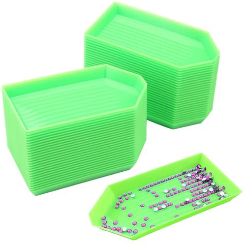 SOGHO 50 Stück Diamond Painting Schiffchen,Diamond Painting Zubehör Tray | Diamantmalerei Zubehör,Schiffchen Diamond Painting Zubehör,Diamond Painting Tray Organizer Für Handwerk Und Kunstprojekte