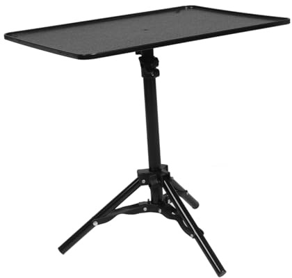 MUELODSIC Projektorstativ aus Legierung Schwarz, Höhenverstellbar 32-60 cm | 1 Satz, 6mm Schraubadapter, Geeignet für Schreibtische und Nachttische, Platzsparende Bauweise