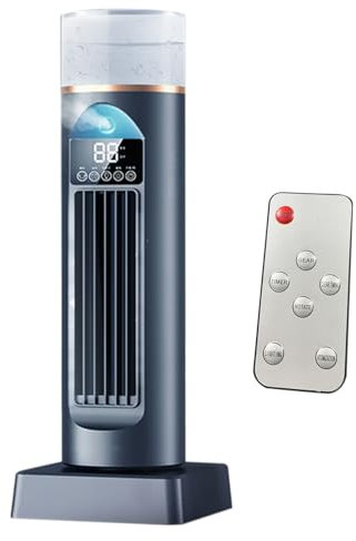 Dreuhuing Air Conditioning Fan - Tower Air Cooling Fan for Bedroom | 6 Speeds Quiet Oscillating Bladeless Cooler with Remote for Bedroom Living Room Office RV