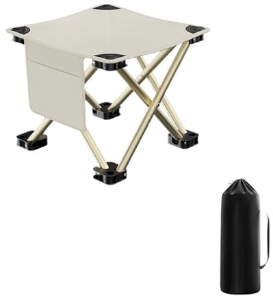 Klapphocker, Bank, tragbar, Outdoor, Reisen, Picknick, Camping, Angeln, Camping, zusammenklappbarer Fußhocker, Strand, Picknick (weiß)