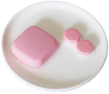 YZWHKJ Kontaktlinsenbehälter,Linsenbehälter 10 stücke Kontaktlinsenbehälter Tragbare Mini-Kontaktlinsenbox Mit Spiegellösungsflasche(Pink)