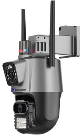 Telecamere per la sicurezza domestica, Telecamera Wi-Fi 4K PTZ 360 con doppia lente, tracciamento automatico, protezione di sicurezza, telecamere di sorveglianza CCTV for interni ed esterni senza fili