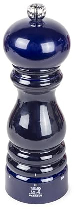 PEUGEOT - u‘Select Pfeffermühle Paris 18 cm - 6 voreingestellte Mahlgrade - Aus PEFC-zertifiziertem Holz - Französisches Know-how - Keramikblau lackiert