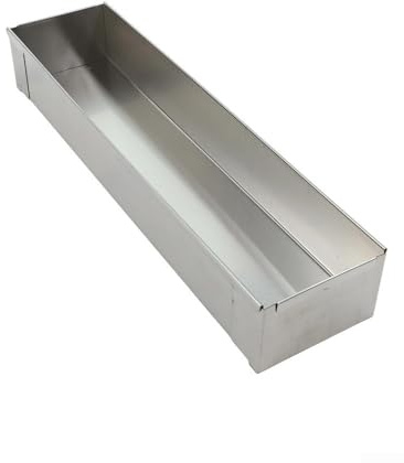 Eawfgtuw Molde rectangular de acero inoxidable para tartas, molde de metal profesional, molde para tartas, mousse, para pasteles largos y elegantes