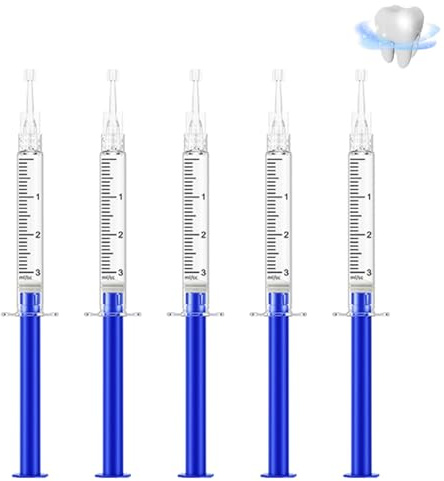 Teeth Whitening Gel Refills for Sensitive Teeth 5×3ML, Premium Whitening Gel for Stain Removal, Works with LED Light & Tray