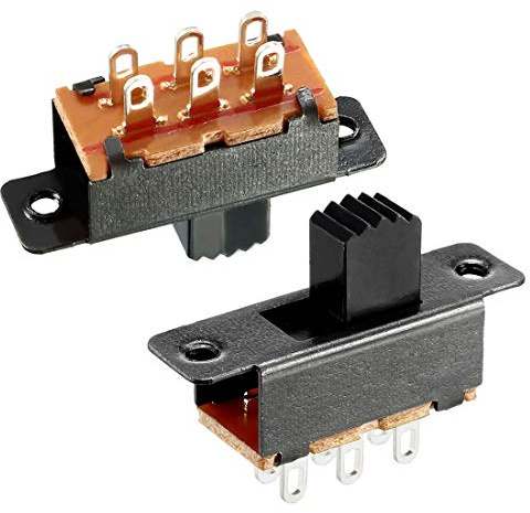 sourcing map 10stk. 6mm Vertikal Schiebeschalter DPDT 2 Position 6 Klemme PCB Platte Sperren de
